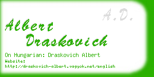 albert draskovich business card